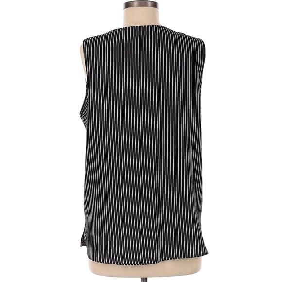Halogen Black Sleeveless Blouse Top Striped Small - Picture 5 of 7